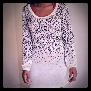 Long sleeve leopard print dress